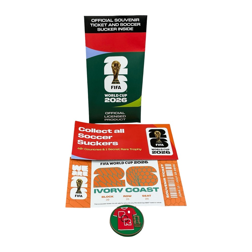 FIFA World Cup 2026 Ivory Coast Souvenir Ticket and Soccer Sucker Official